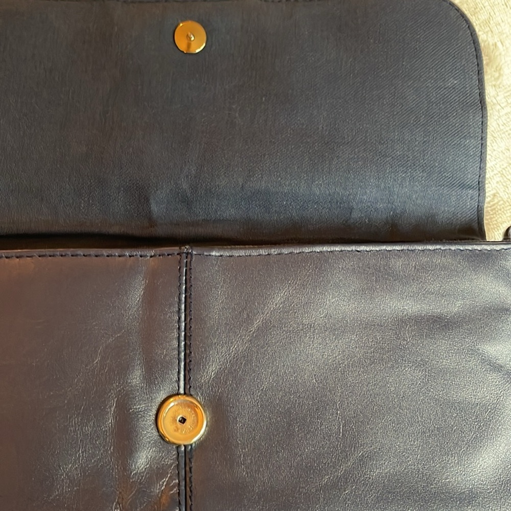 3 for‎ $25! Navy blue Leather Clutch with removable straps - Picture 6 of 6